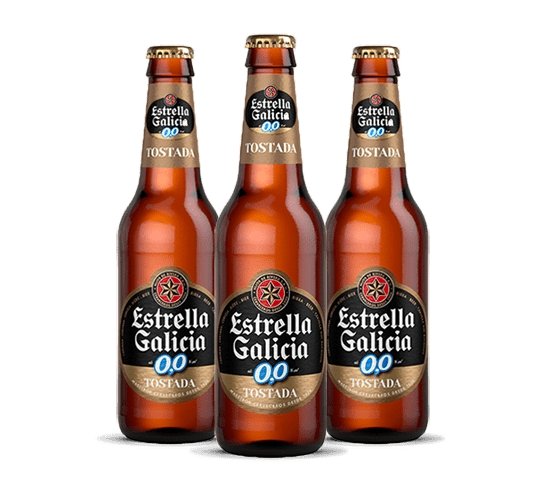 CERVEZA SIN ALCOHOL ESTRELLA GALICIA 0,0 TOSTADA.